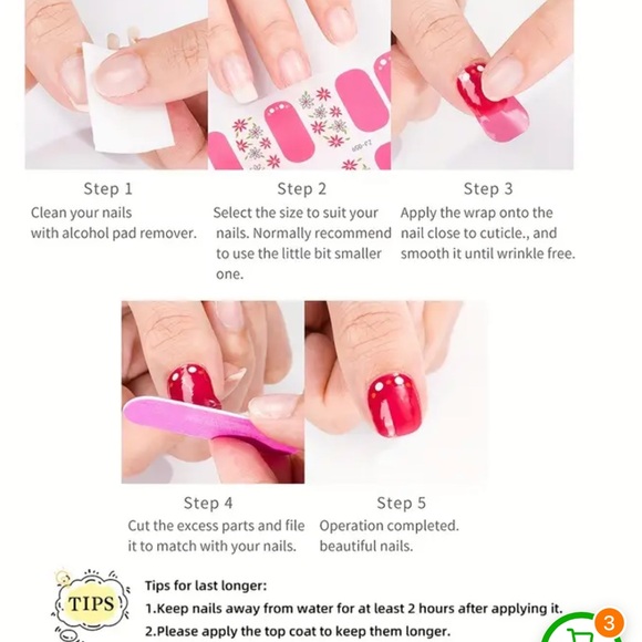 🦶🏽2/$8 Adorable floral designed toe nail wraps - Picture 5 of 6